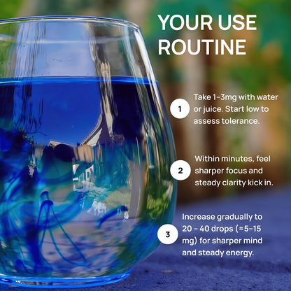 Meraki Methylene Blue Drops – Pharmaceutical Grade Nootropic Supplement for Brain Health - Dietary Supplement Support for Focus & Clarity – Third-Party Tested Formula – 30ml Glass Dropper Bottle